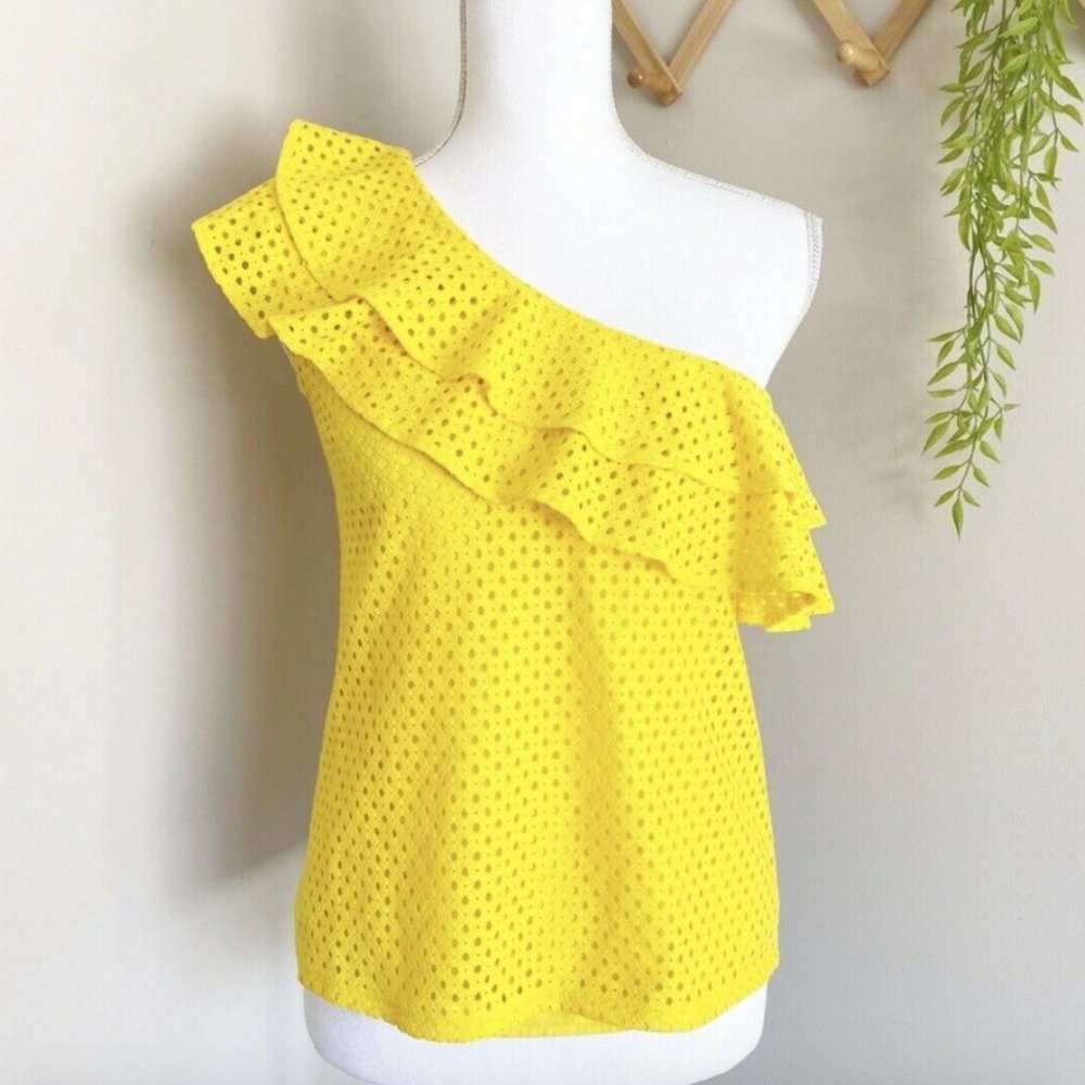 Banana Republic One Shoulder Yellow Top